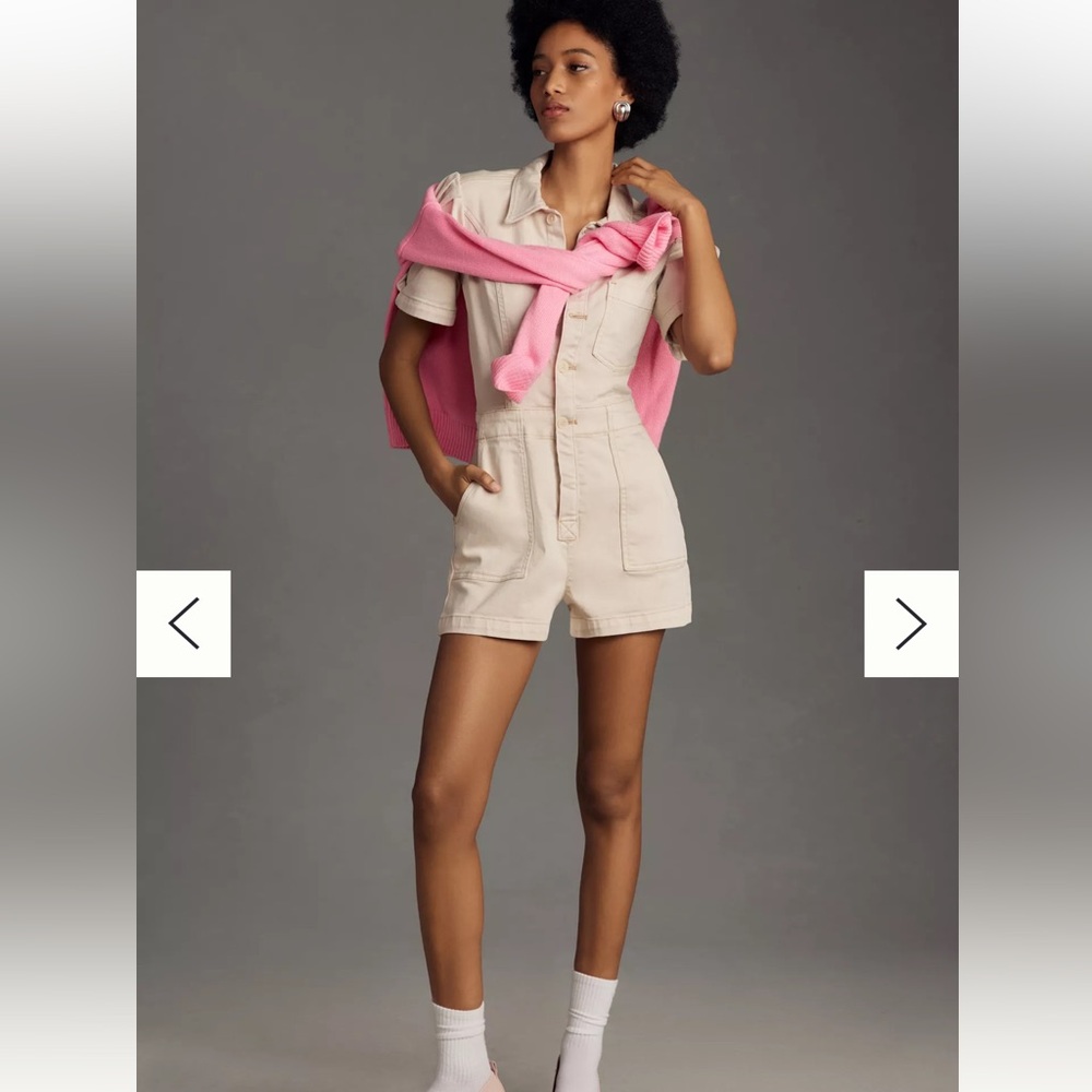 Anthropology The Kit Utility Romper by Pilcro